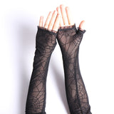 Spider Pattern Anti-UV Black Gloves