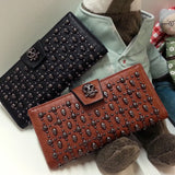 Punk Style Long Skull Leather Wallet