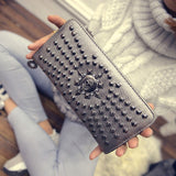 Vintage Skull And Rivet Clutch Bag