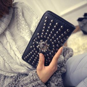 Vintage Skull And Rivet Clutch Bag