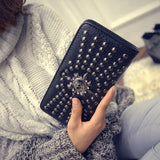 Vintage Skull And Rivet Clutch Bag