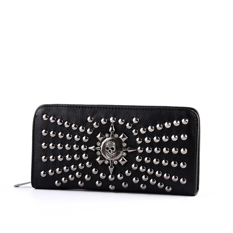 Vintage Skull And Rivet Clutch Bag