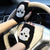 Half Finger Rhinestone Skull Gloves